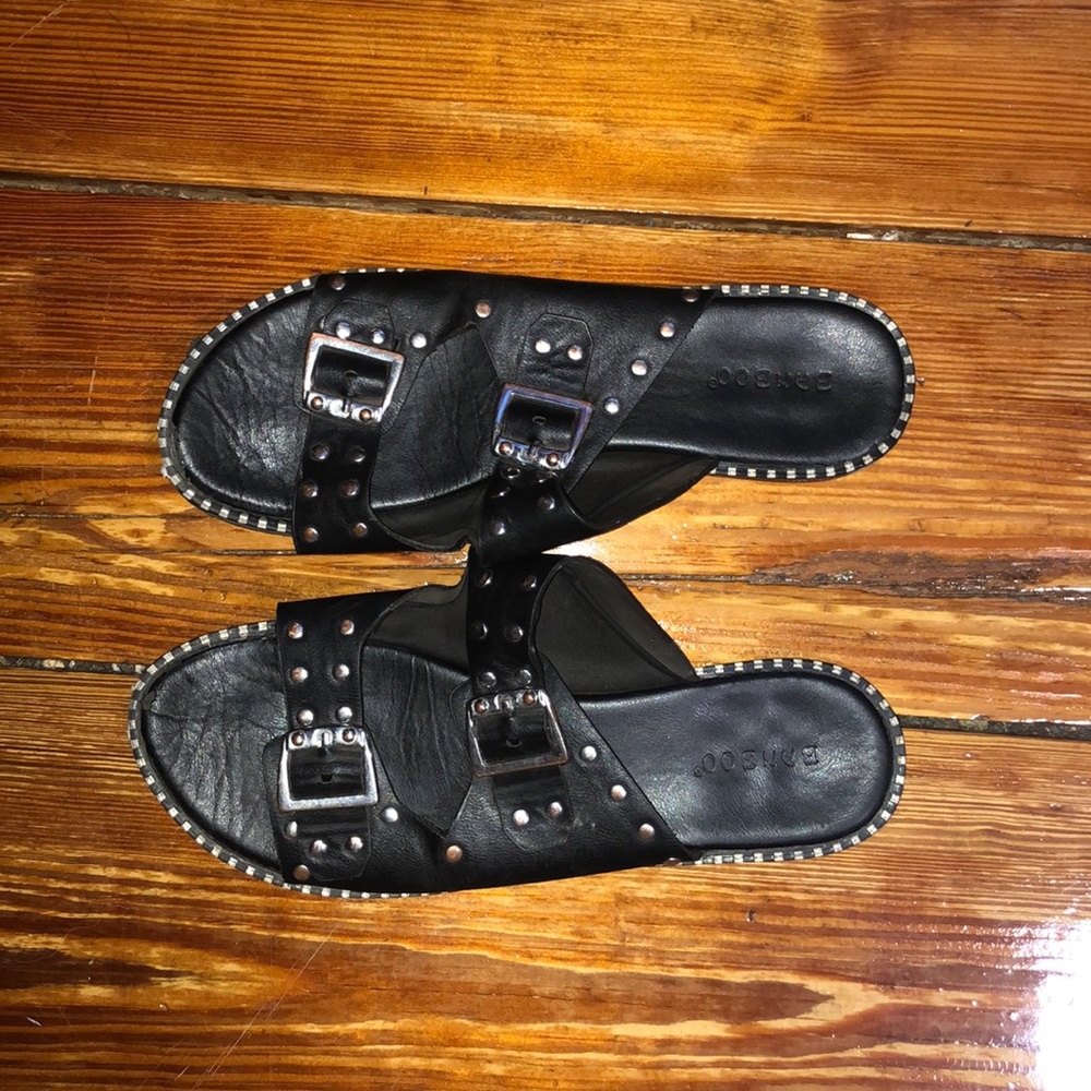 size 8 black studded sandals